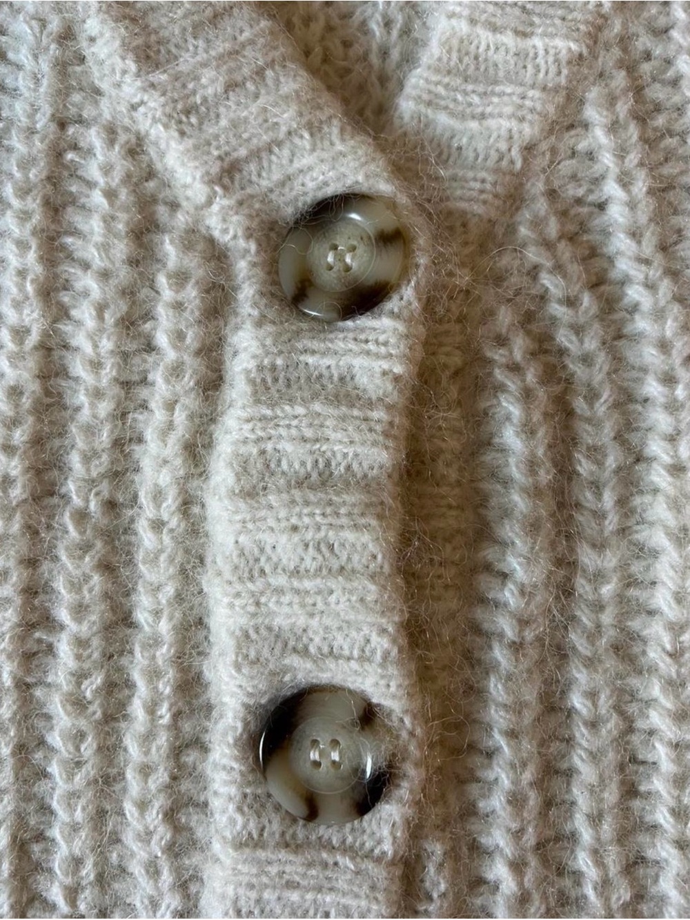 H&M Cream Alpaca Blend Button-Front Cardigan size XS - Picture 7 of 8